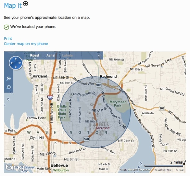 Screenshot of Map it: See your phone's approximate location on a map